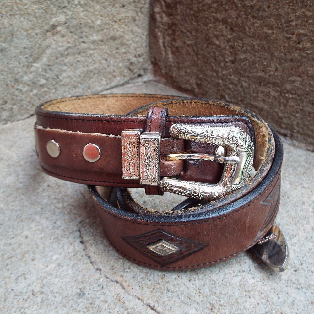3D Belt Company Women's Leather Western Belt sz 38